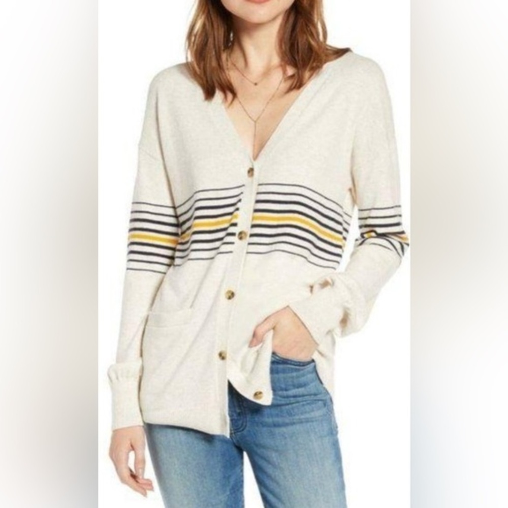 Treasure & Bond 🌸Athletic Striped🌸 Button Front Cardigan - SZ S